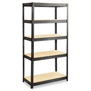 SAFCO Safco, Boltless Steel/particleboard Shelving, Five-Shelf, 36w X 18d X 72h, Black 6245BL